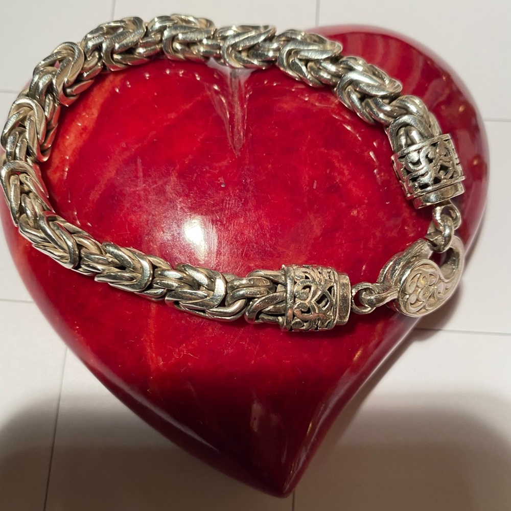 Silver bracelet 925 pure authentic handmade in Bali. 7.5”8mm wide. Perfect - Picture 14 of 15